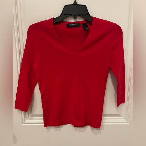 Express Tops - Red Express Cropped Blouse